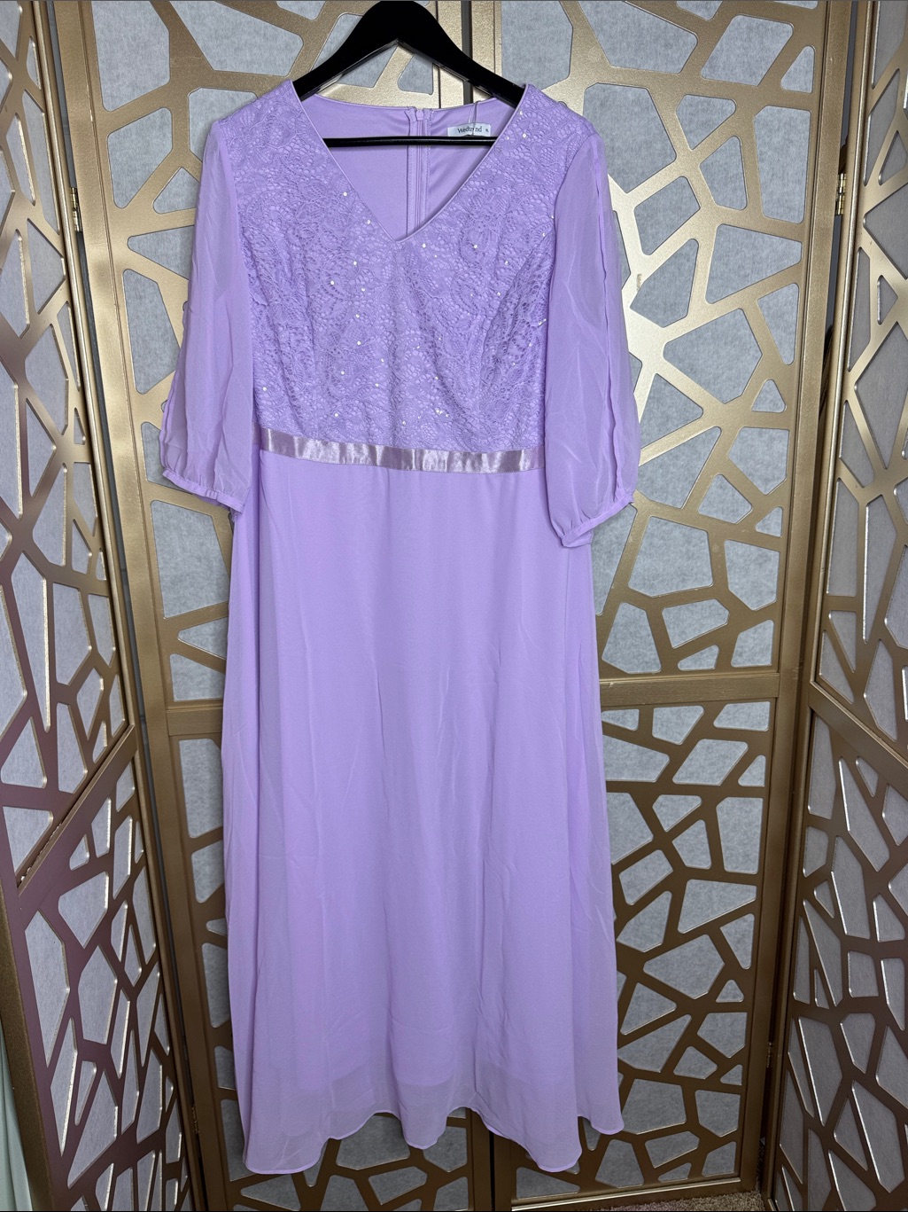 Wedtrend Lavender Sequin Lace Chiffon Evening Dress Nwt — image 2 of 8